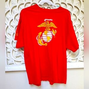 USMC Red and Gold Double Stitch Men's T-Shirt 2XL